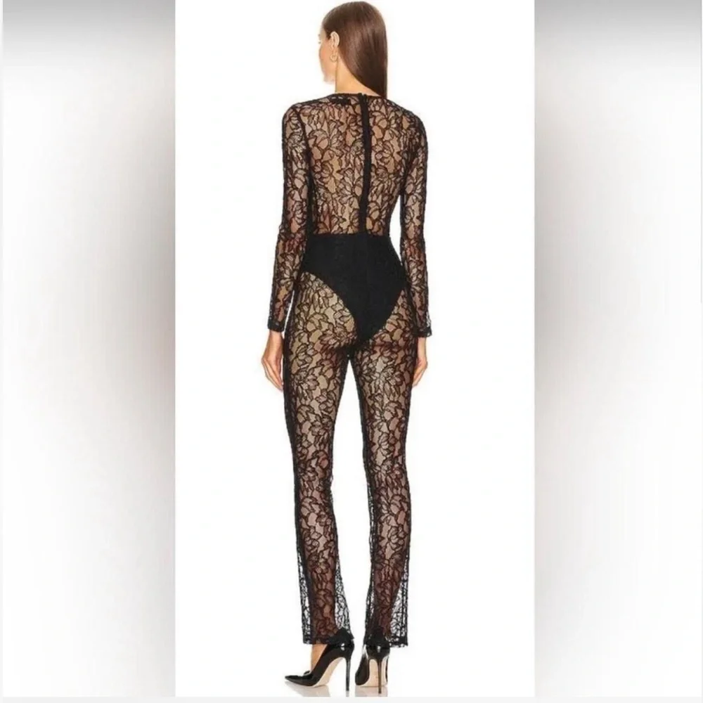 NWT Michael Costello Black Lace Design Jumpsuit‎